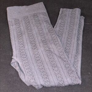 Gray Patterned Leggings XXXL